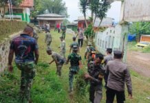 Kodim 0621/Kab. Bogor Gandeng Lintas Instansi Benahi Fasum Desa Banyuasih